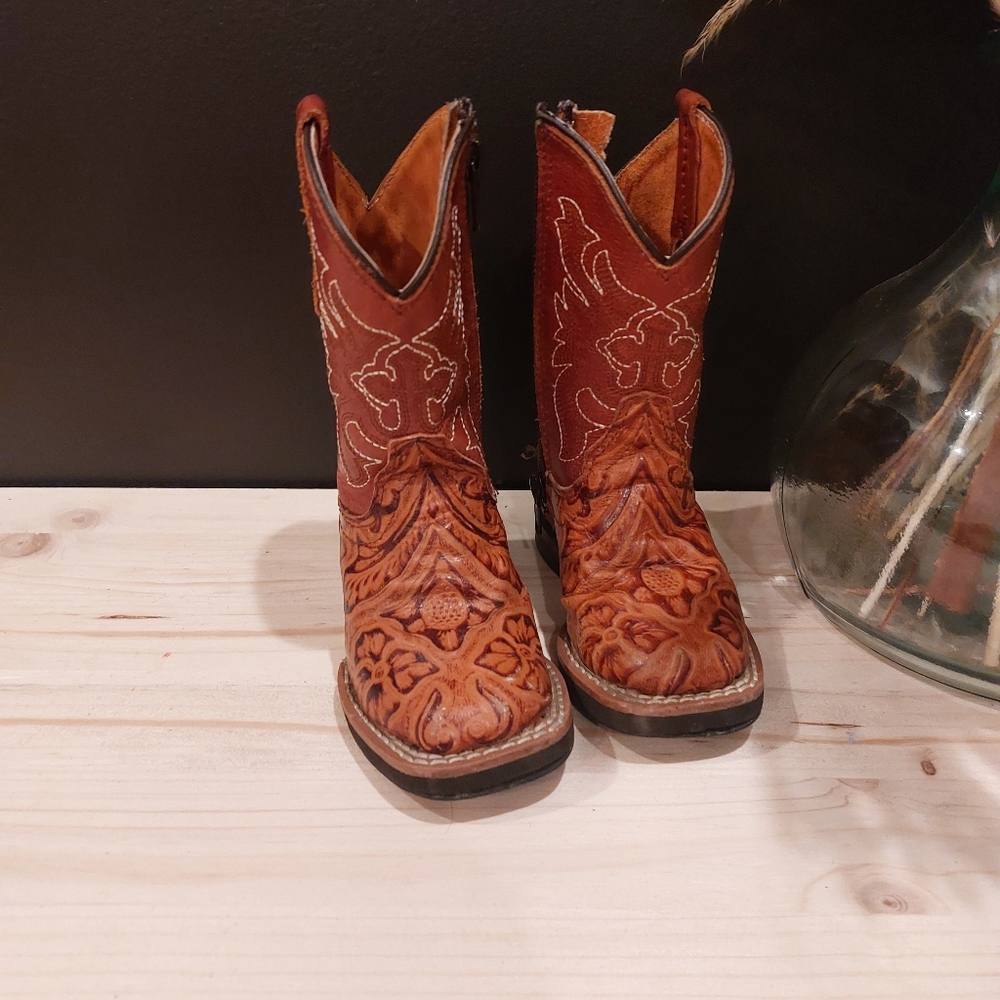 Barley worn toddler cowboy boots